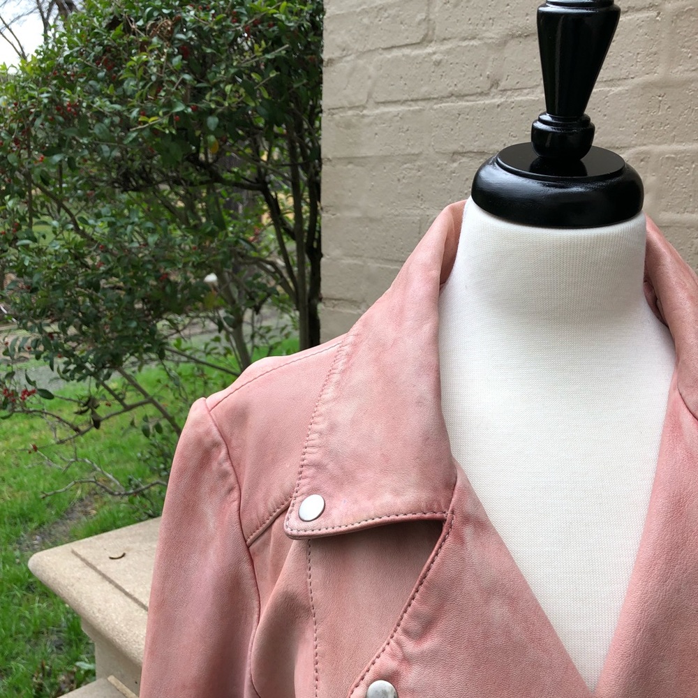 ⭐️🆕 [Free People] Pink Moto💯%Genuine LambLeather - Picture 3 of 5